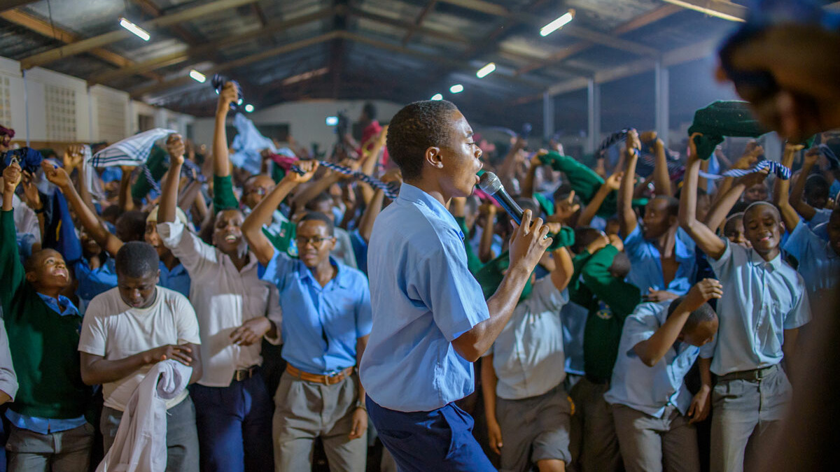 Students of Murang'a High School at a school music event