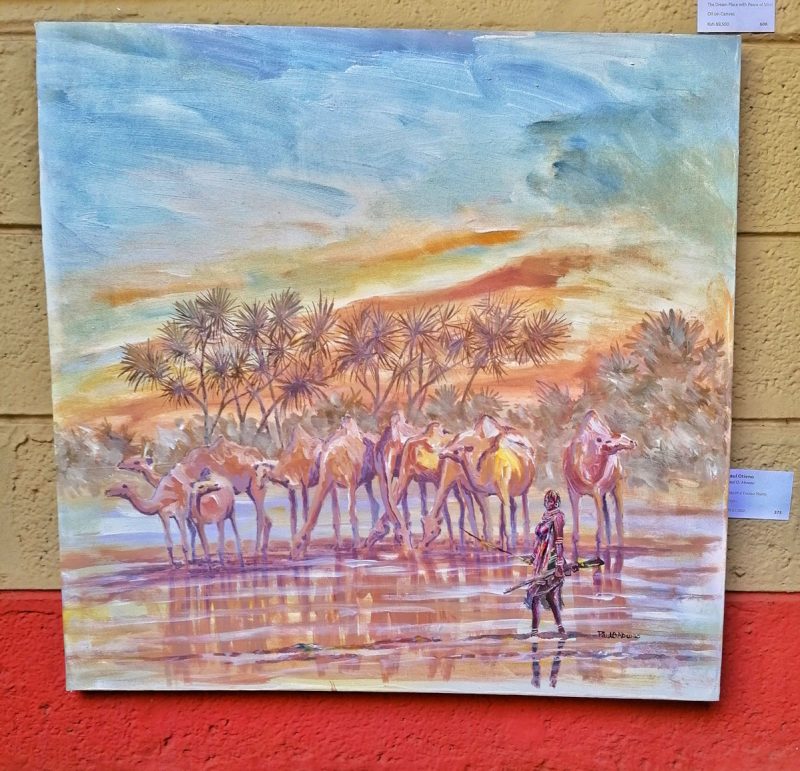 Paul Otieno, Peaceful Ewaso Nyiro, Acrylic on Canvas, Affordable Art Show | Image: WAKILISHA