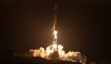 An image of the SpaceX Falcon 9 rocket during lift off for the Transporter-7 mission. Kenya's Taifa-1 satellite was one of the payloads on board this flight. | Image: SpaceX