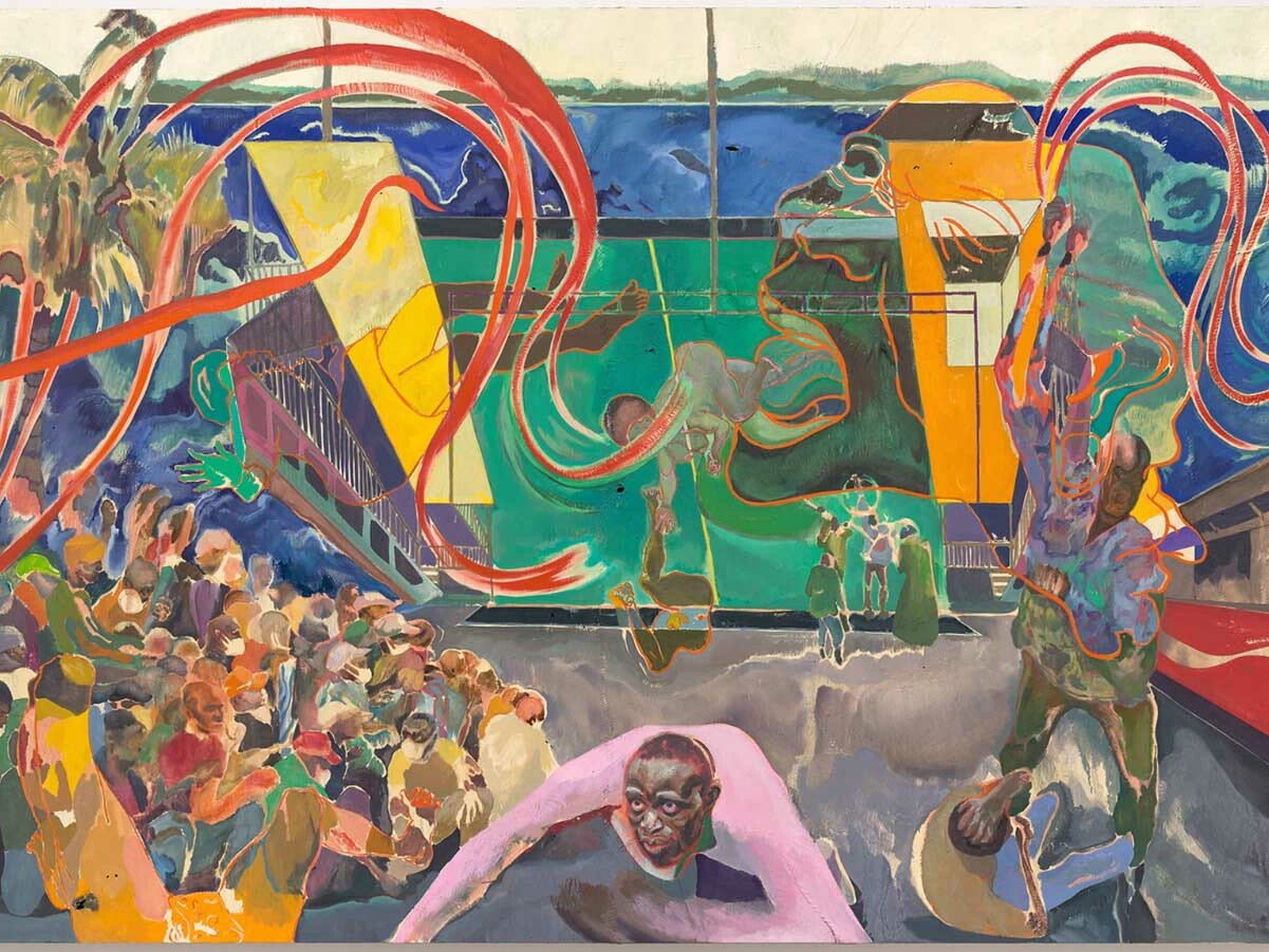 Michael Armitage, “Curfew (Likoni March 27 2020),”. The Covid-era painting is in the collection of New York’s Museum of Modern Art. | Image: Museum of Modern Art